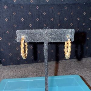 Twisted Gold Hoop Earrings